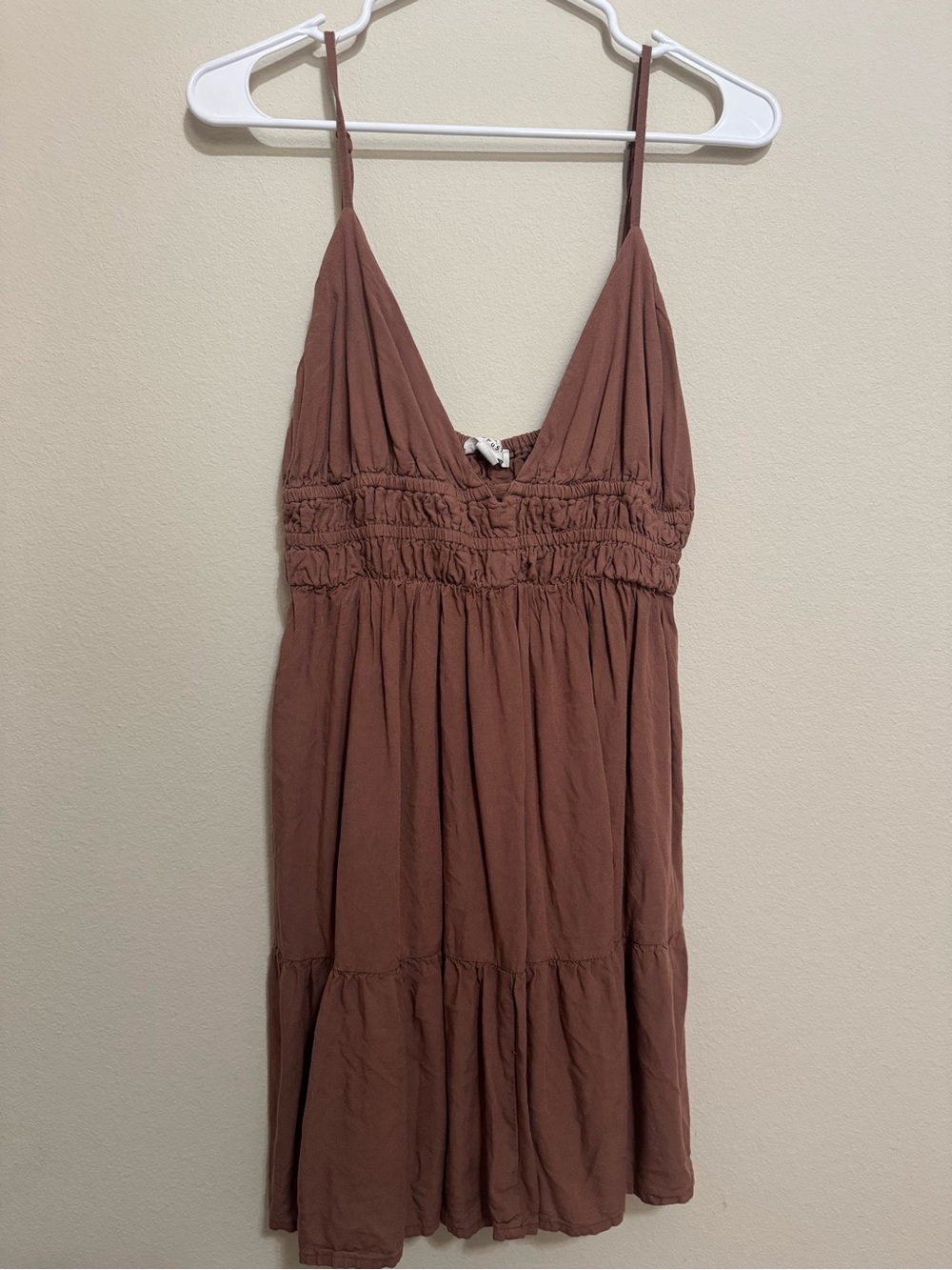 Aeropostale Mauve Brown Smocked V-Neck Sundress